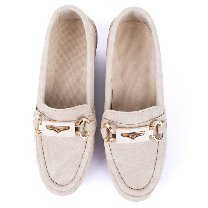 Mahze Kadın Bej Gizli Topuk Loafer Ayakkabı