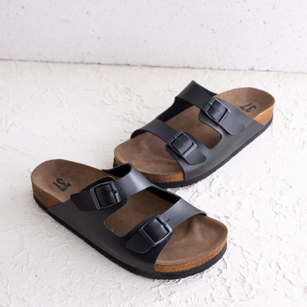 Marsiya Kadın Siyah Deri Terlik