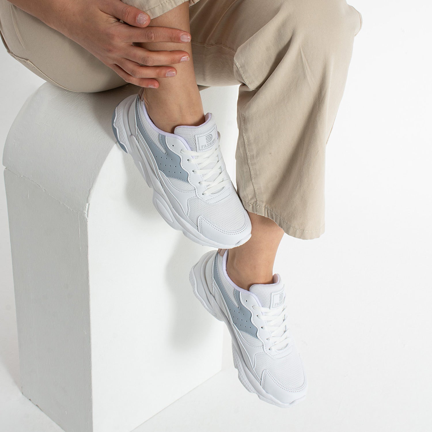 Marten Kadın Beyaz Mavi Pudra Günlük Spor Ayakkabı