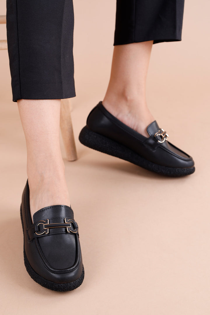 Matar Kadın Siyah Loafer Ayakkabı