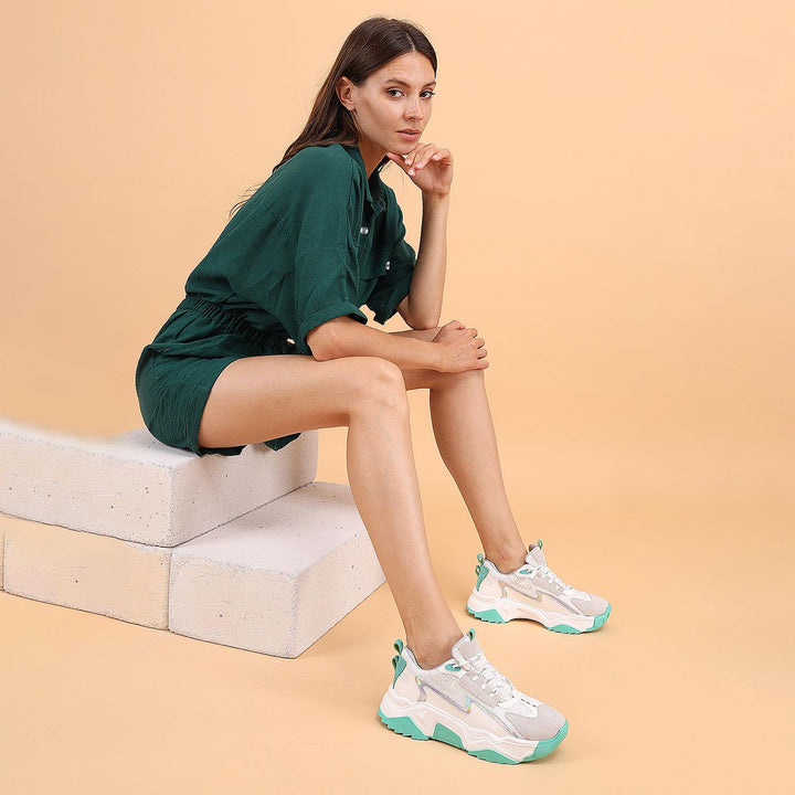 Metrum Kadın Beyaz-Yeşil Spor Ayakkabı