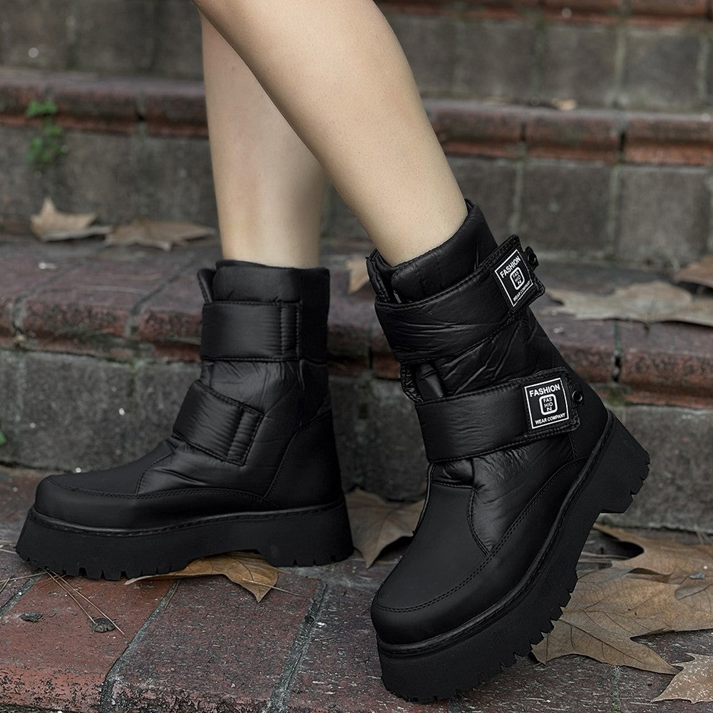 Masah Kadın Siyah Cırt Cırtlı Kar Botu