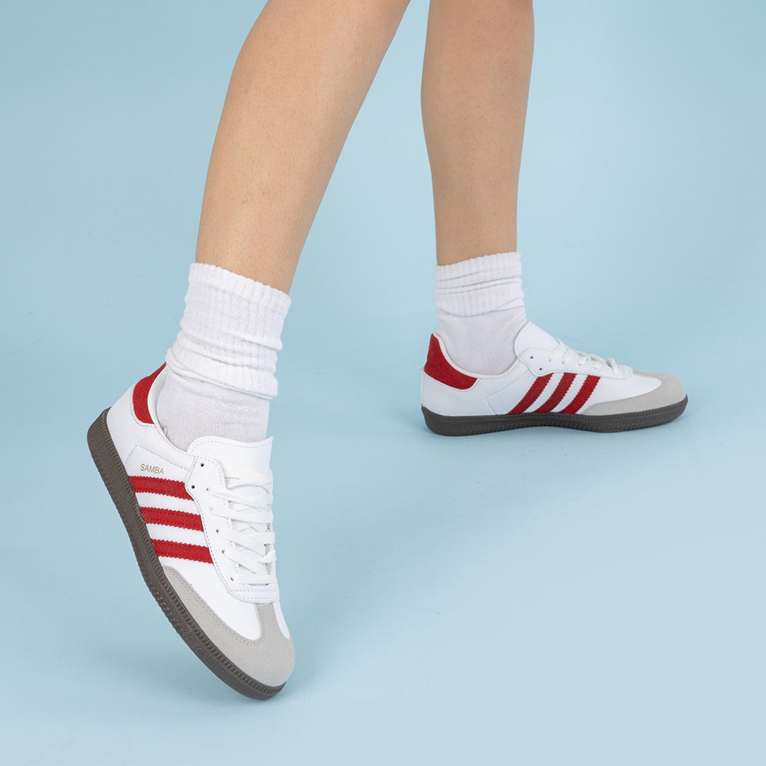 Michu Kadın Beyaz Kırmızı Çizgili Spor Ayakkabı