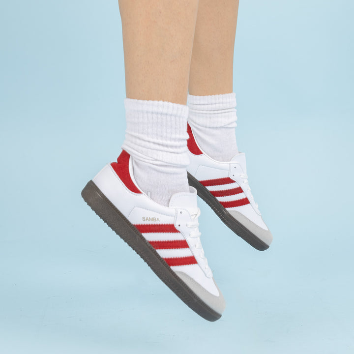 Michu Kadın Beyaz Kırmızı Çizgili Spor Ayakkabı