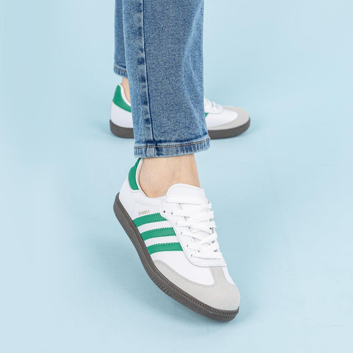 Michu Kadın Beyaz Yeşil Çizgili Spor Ayakkabı
