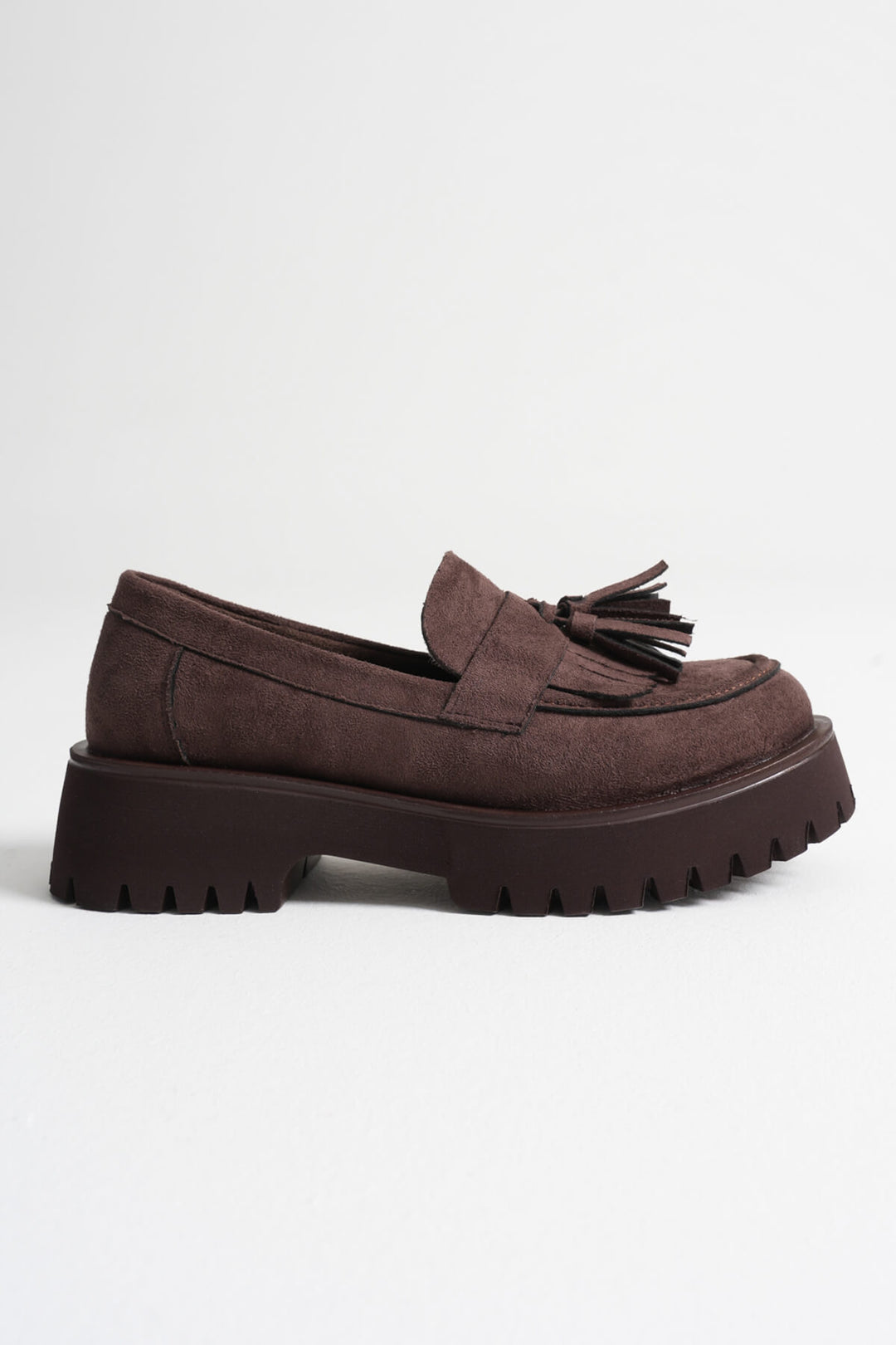 Mina Kadın Taba Süet Püsküllü Loafer Ayakkabı
