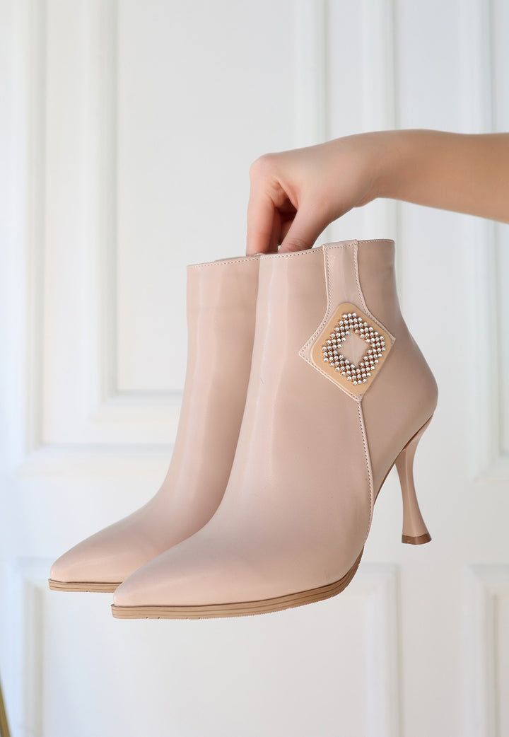 Moose Kadın Nude Tokalı Topuklu Bot