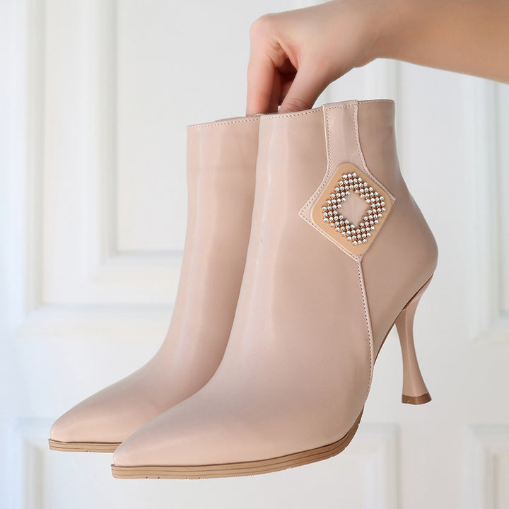 Moose Kadın Nude Tokalı Topuklu Bot