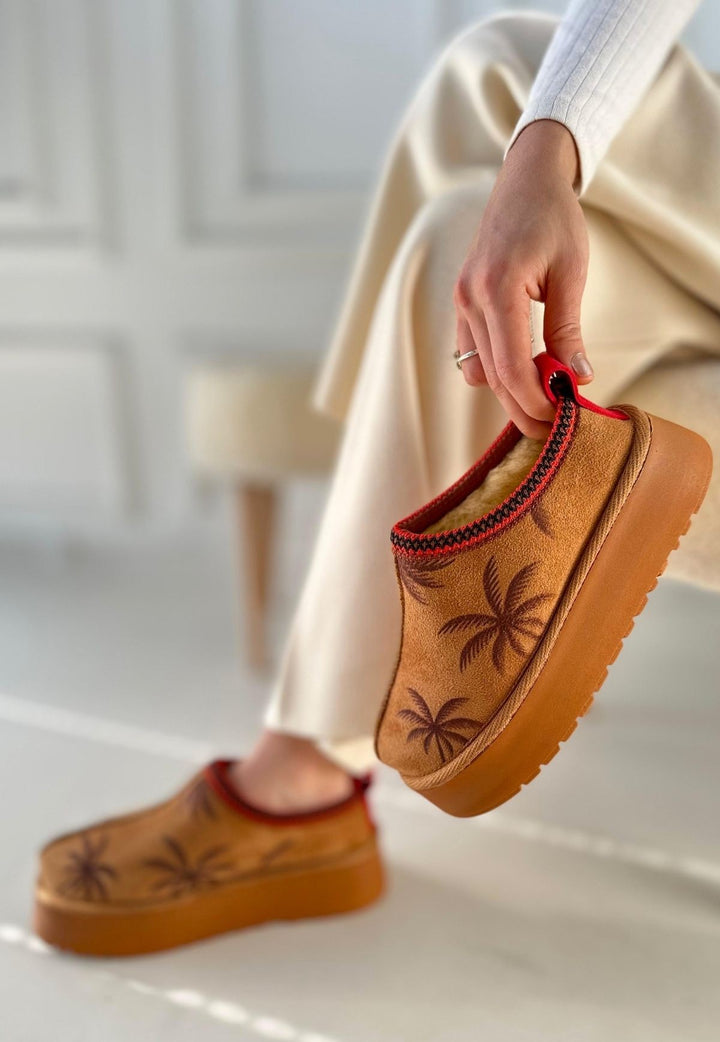 Mucy Kadın Taba Süet Kürklü Bot