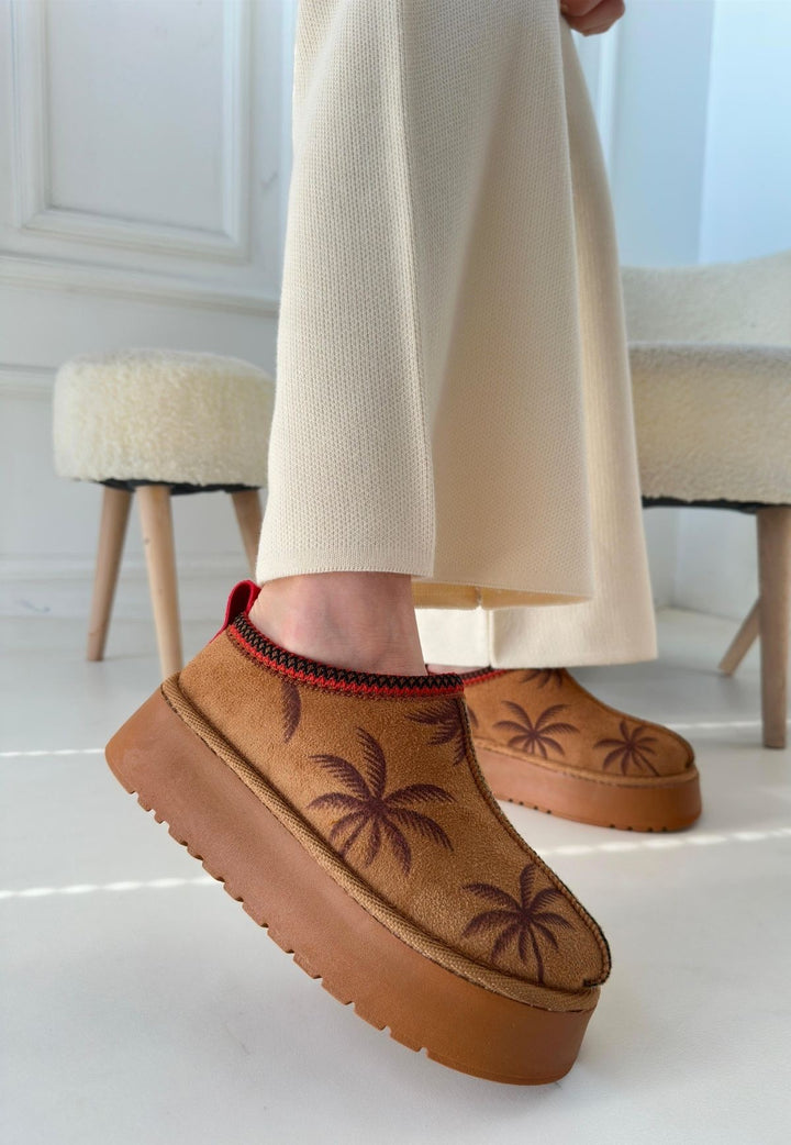 Mucy Kadın Taba Süet Kürklü Bot