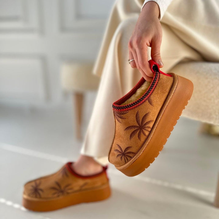 Mucy Kadın Taba Süet Kürklü Bot