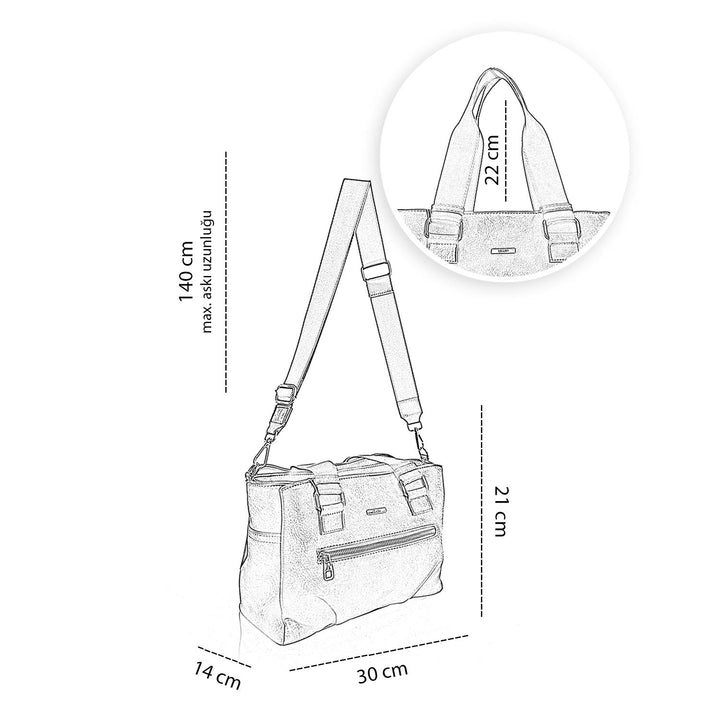 Nelma Kadın Omuz Çantası ve Ayarlanabilir Askılı Çapraz Çanta