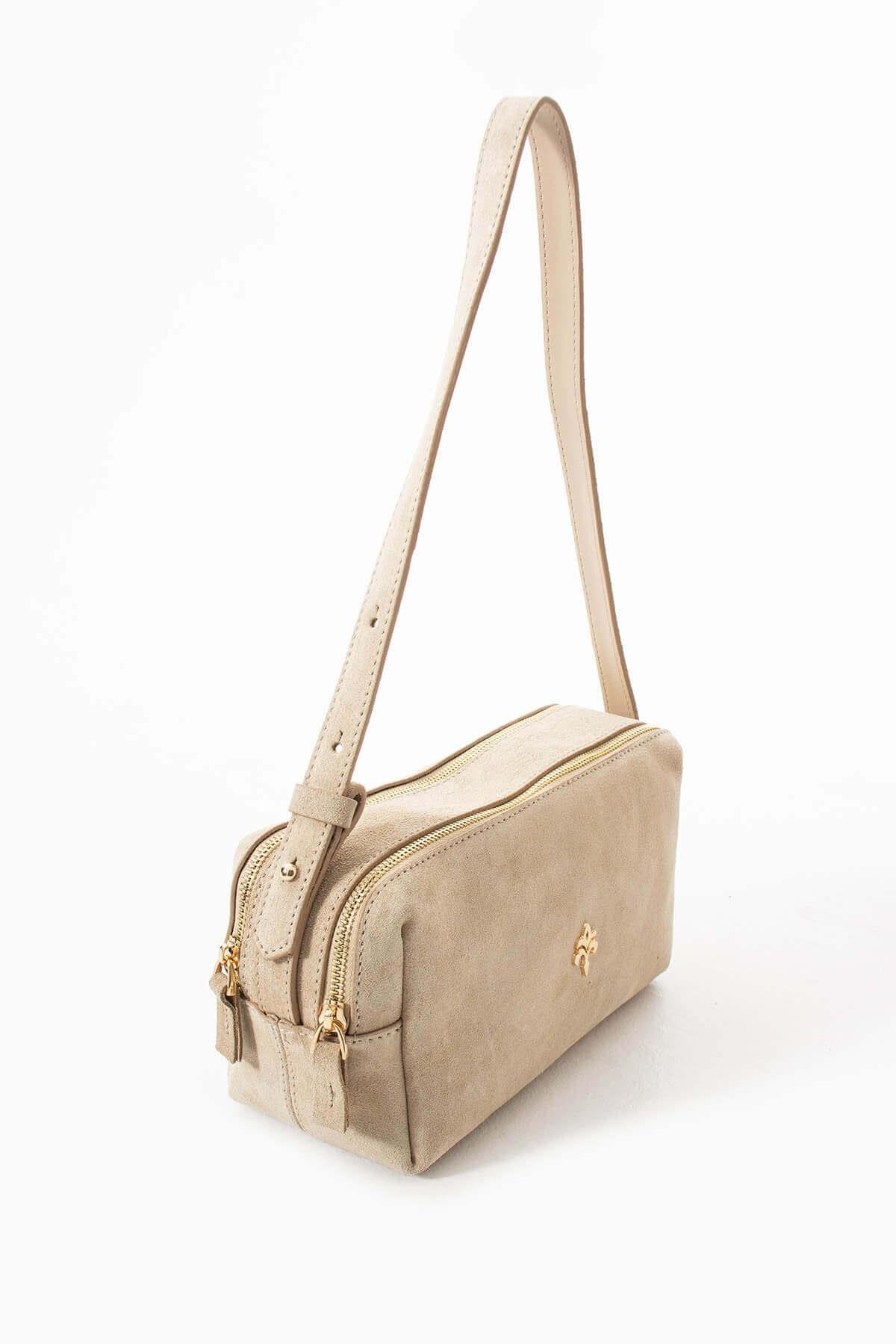 NIREYA Hakiki Süet Deri Kadın Omuz Çantası