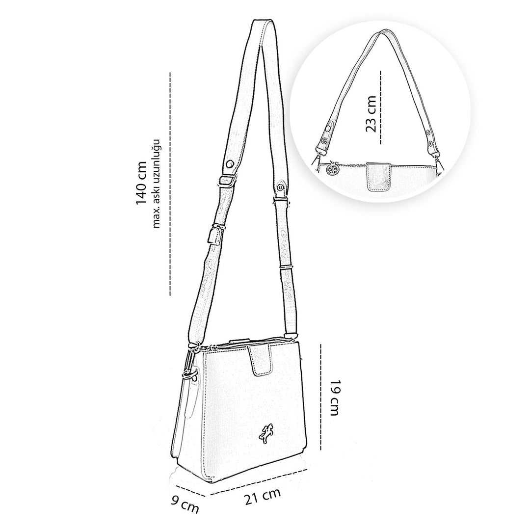 Nizar Kadın Ayarlanabilir Askılı Omuz Çantası ve Çapraz Çanta