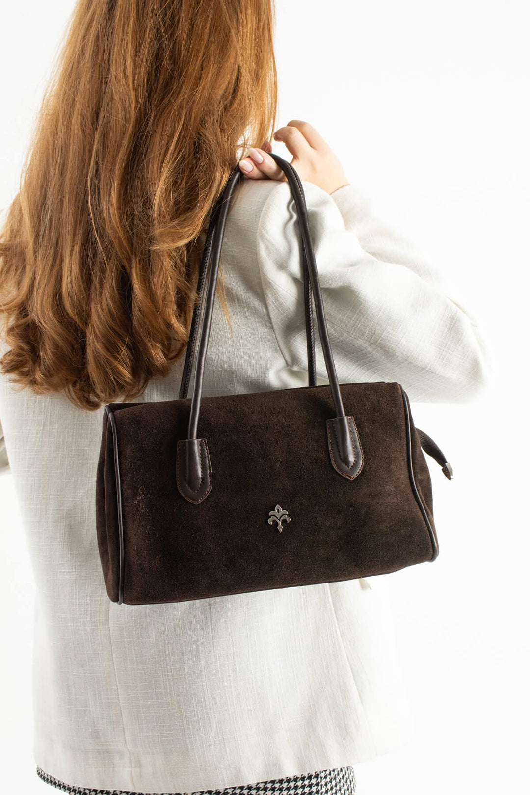 NYSARA Kadın Hakiki Süet Deri Omuz Çantası