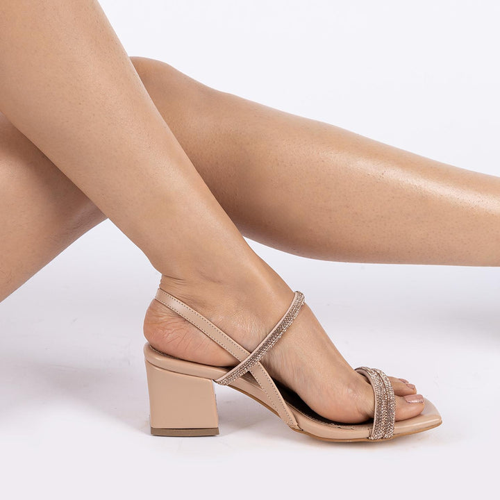 Onsar Kadın Nut Taşlı Topuklu Ayakkabı