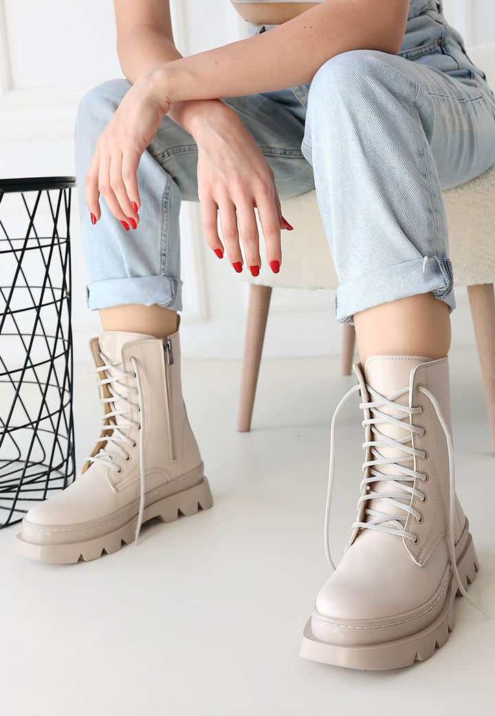 Orge Kadın Bej Bağcıklı Bot