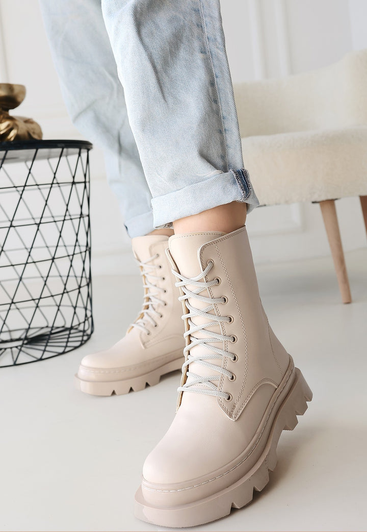 Orge Kadın Bej Bağcıklı Bot