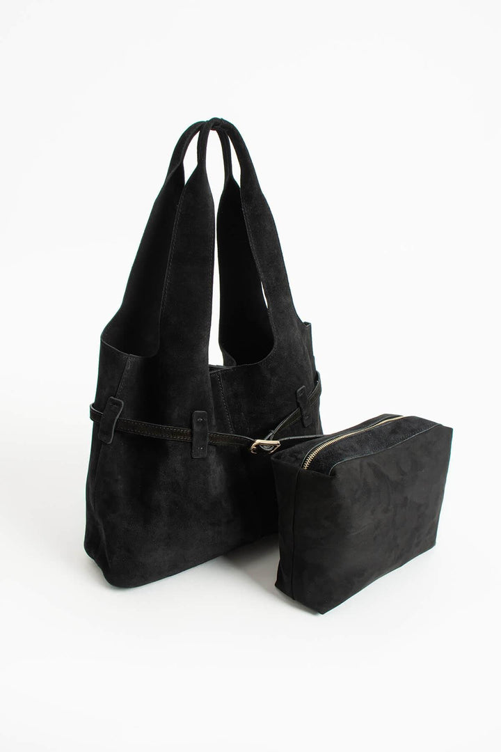 ORPHIA Kadın Hakiki Süet Deri Omuz Çantası