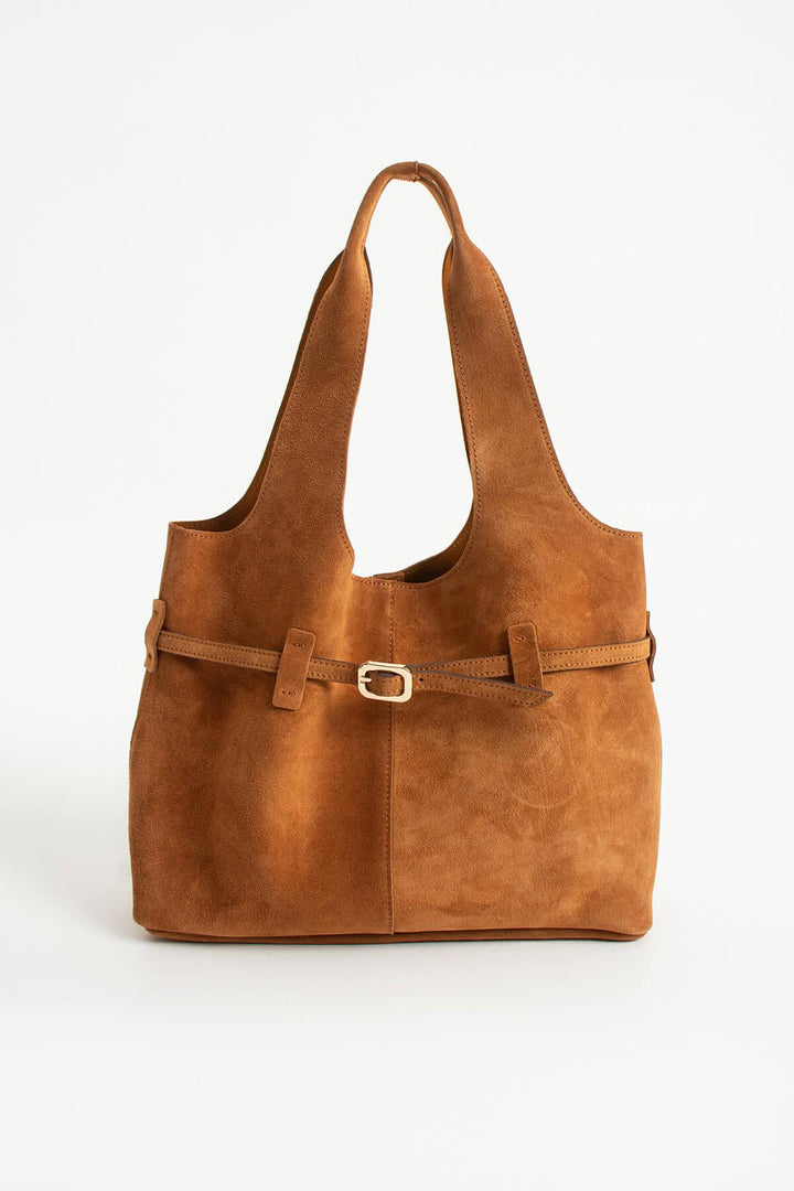 ORPHIA Kadın Hakiki Süet Deri Omuz Çantası