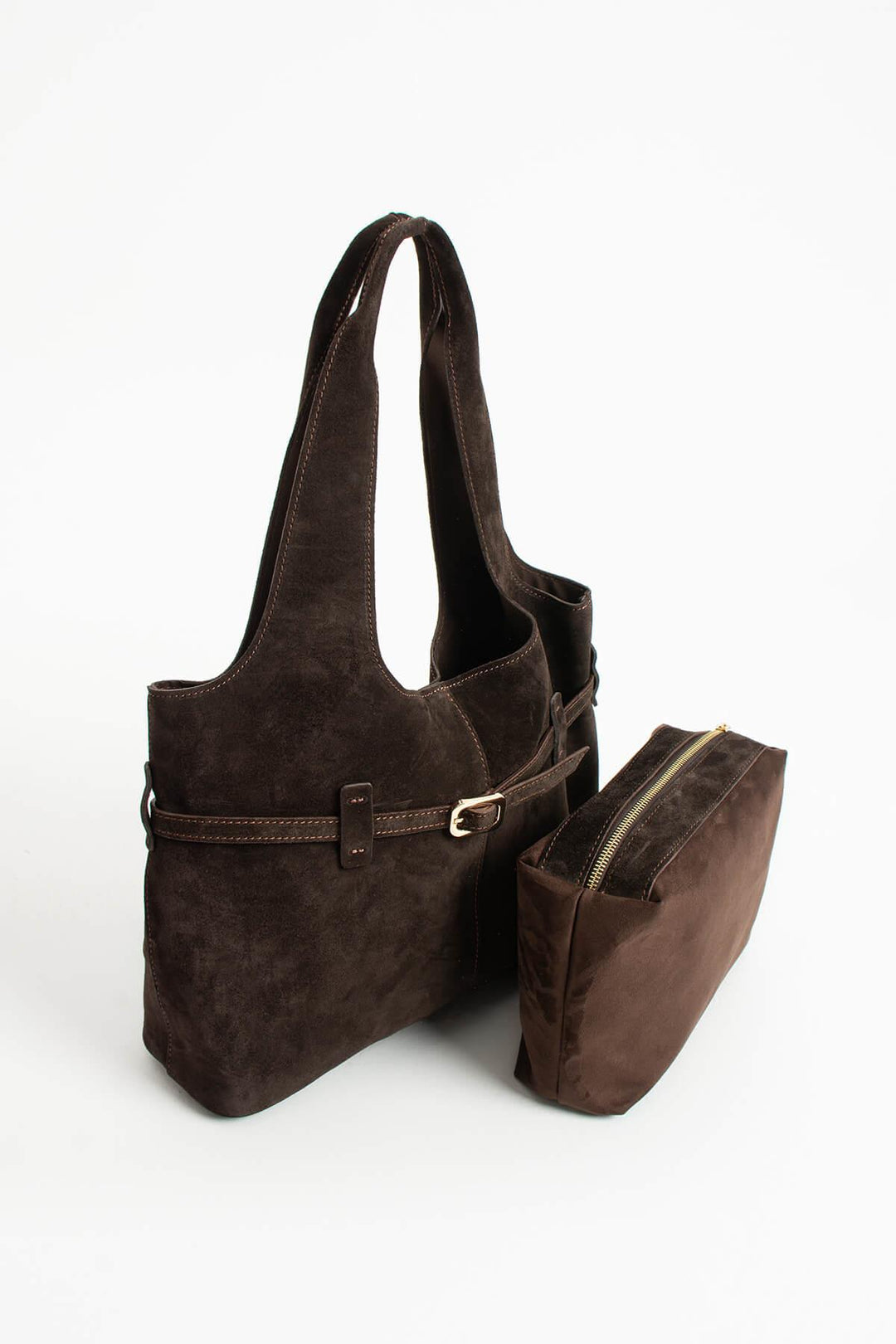 ORPHIA Kadın Hakiki Süet Deri Omuz Çantası