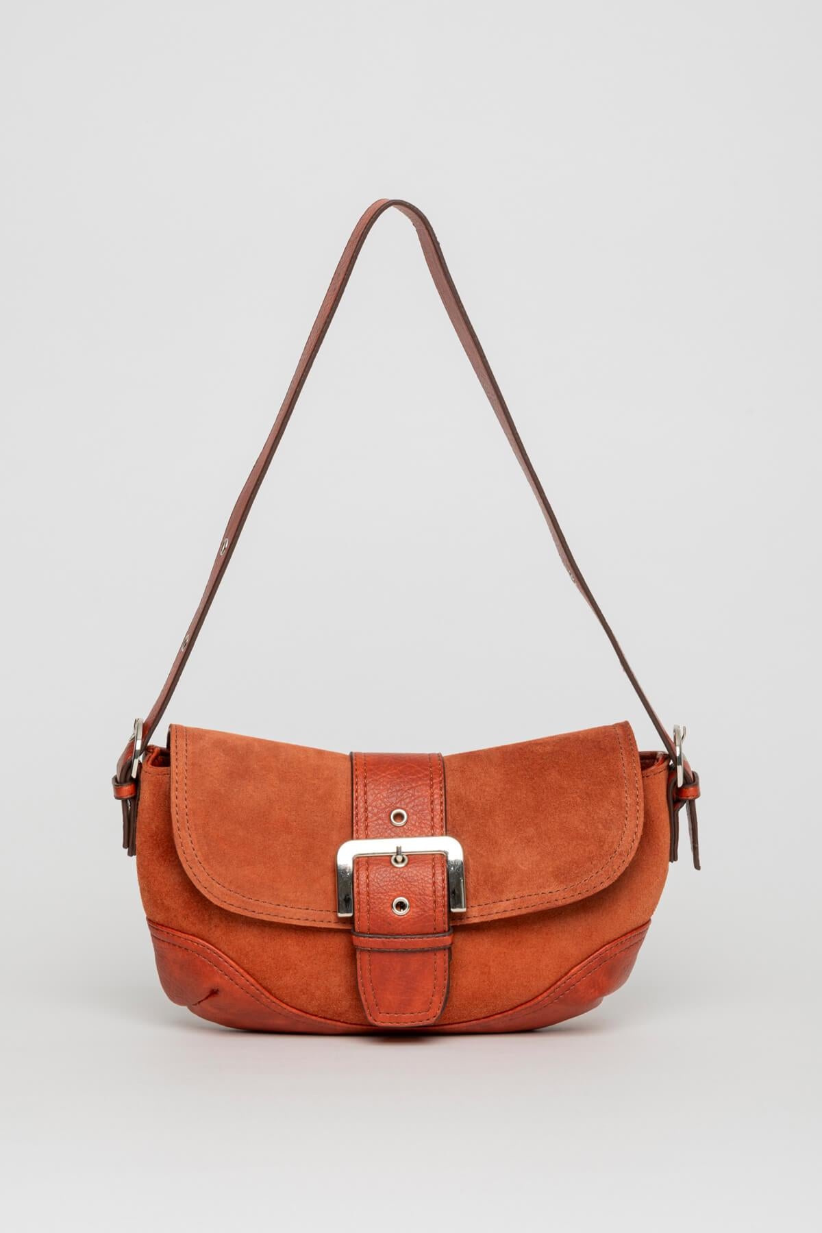 Ourea Kadın Hakiki Süet Omuz Çantası