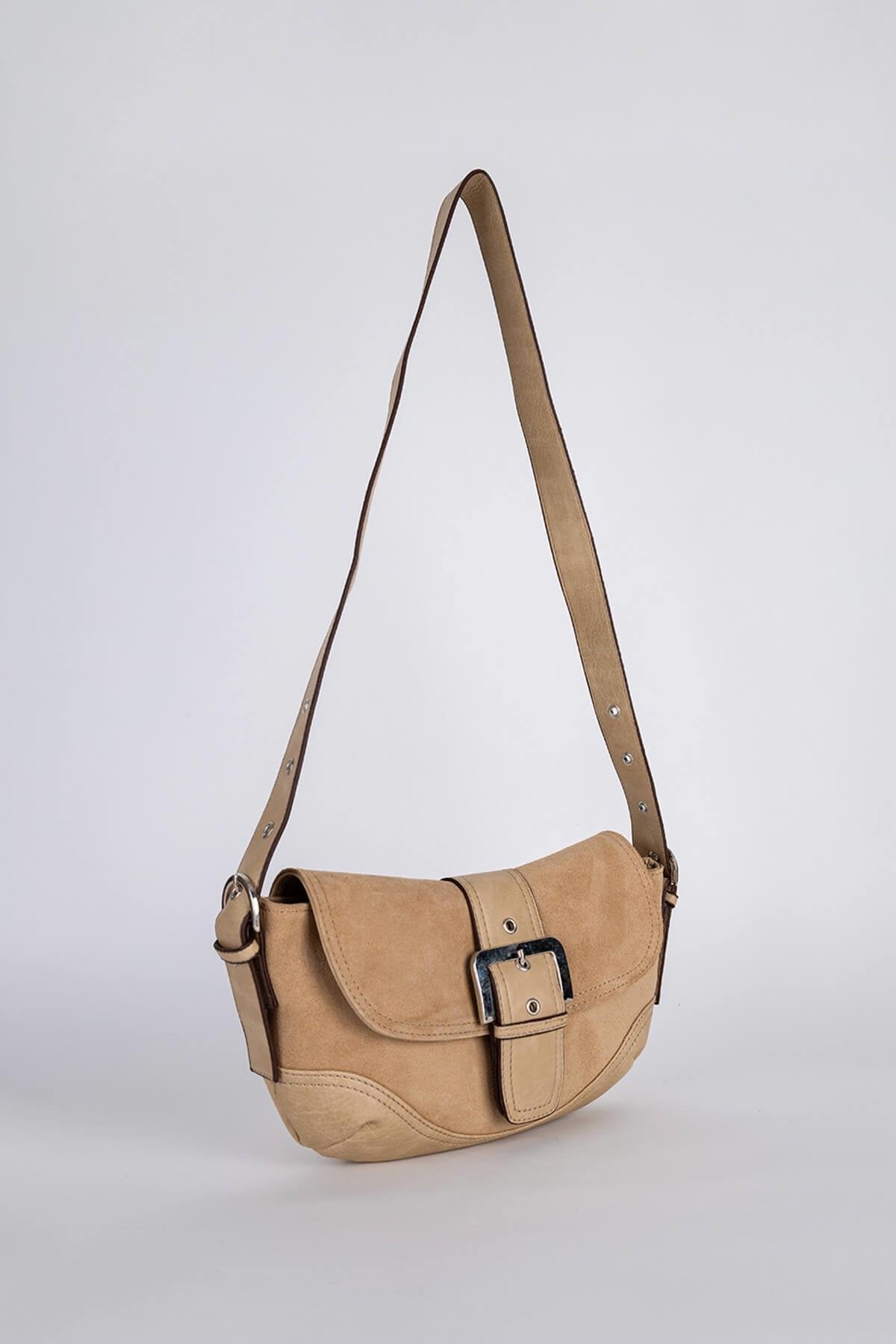 Ourea Kadın Hakiki Süet Omuz Çantası