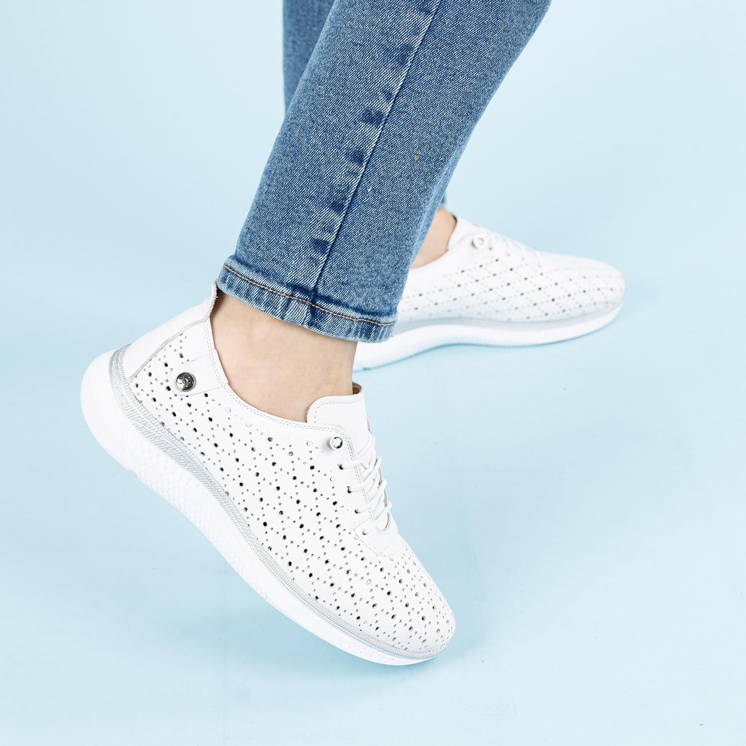 Palmer Kadın Hakiki Deri Beyaz Günlük Ayakkabı