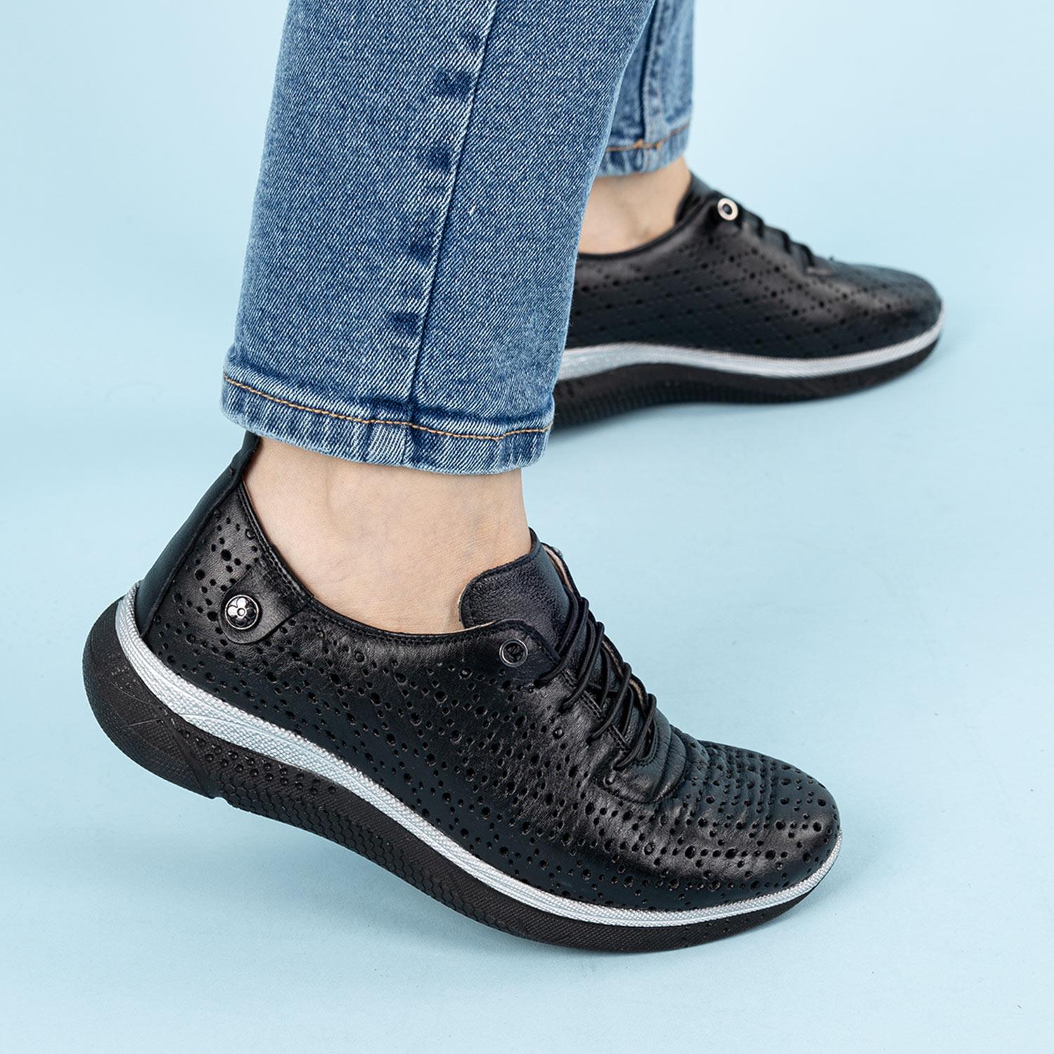 Palmer Kadın Hakiki Deri Siyah Günlük Ayakkabı