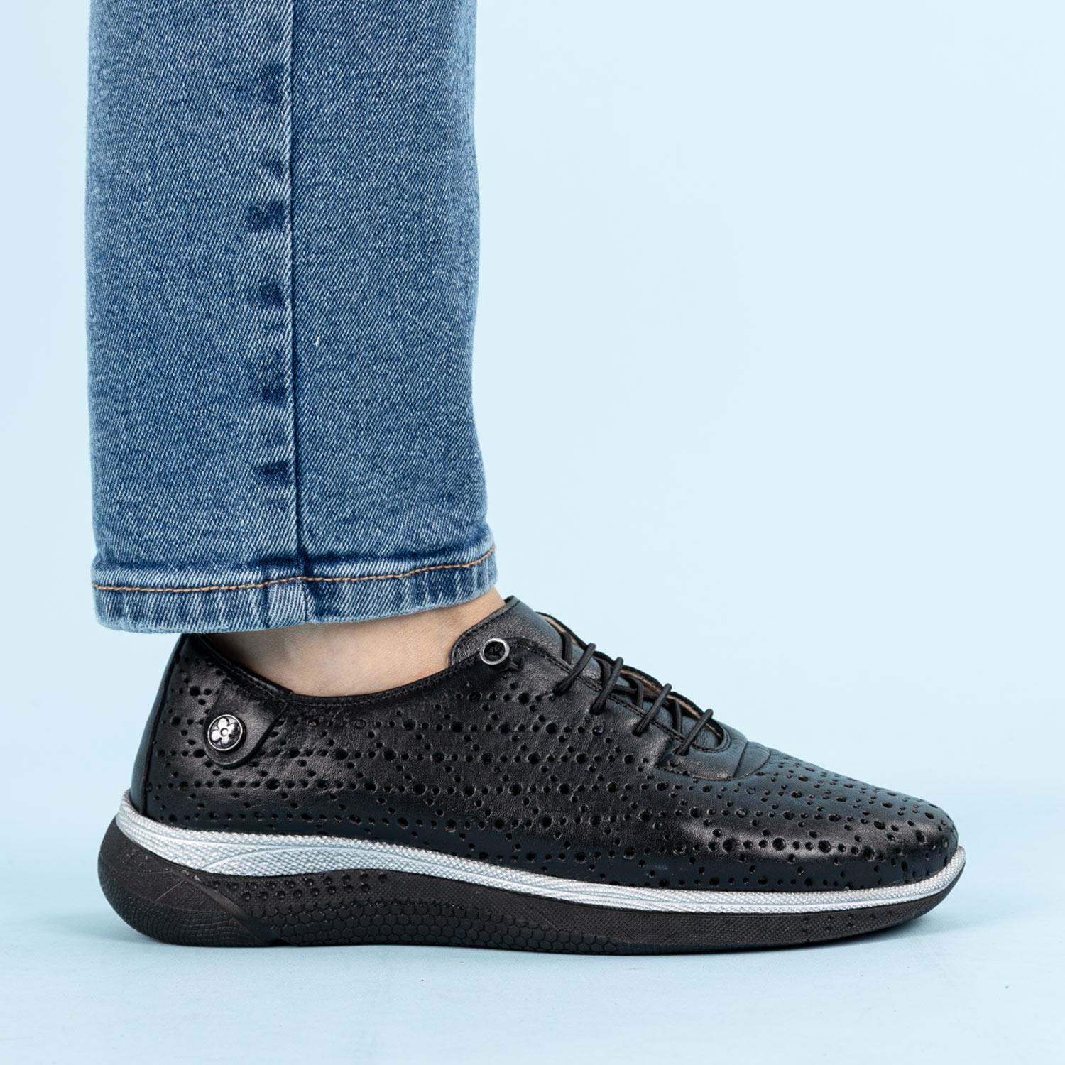 Palmer Kadın Hakiki Deri Siyah Günlük Ayakkabı