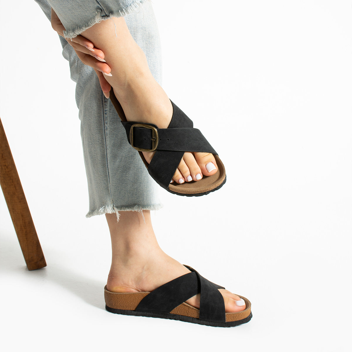 Pierre Cardin Calla Kadın Siyah Mantar Taban Terlik