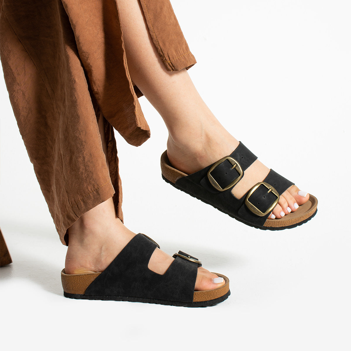 Pierre Cardin Calton Kadın Siyah Mantar Taban Terlik