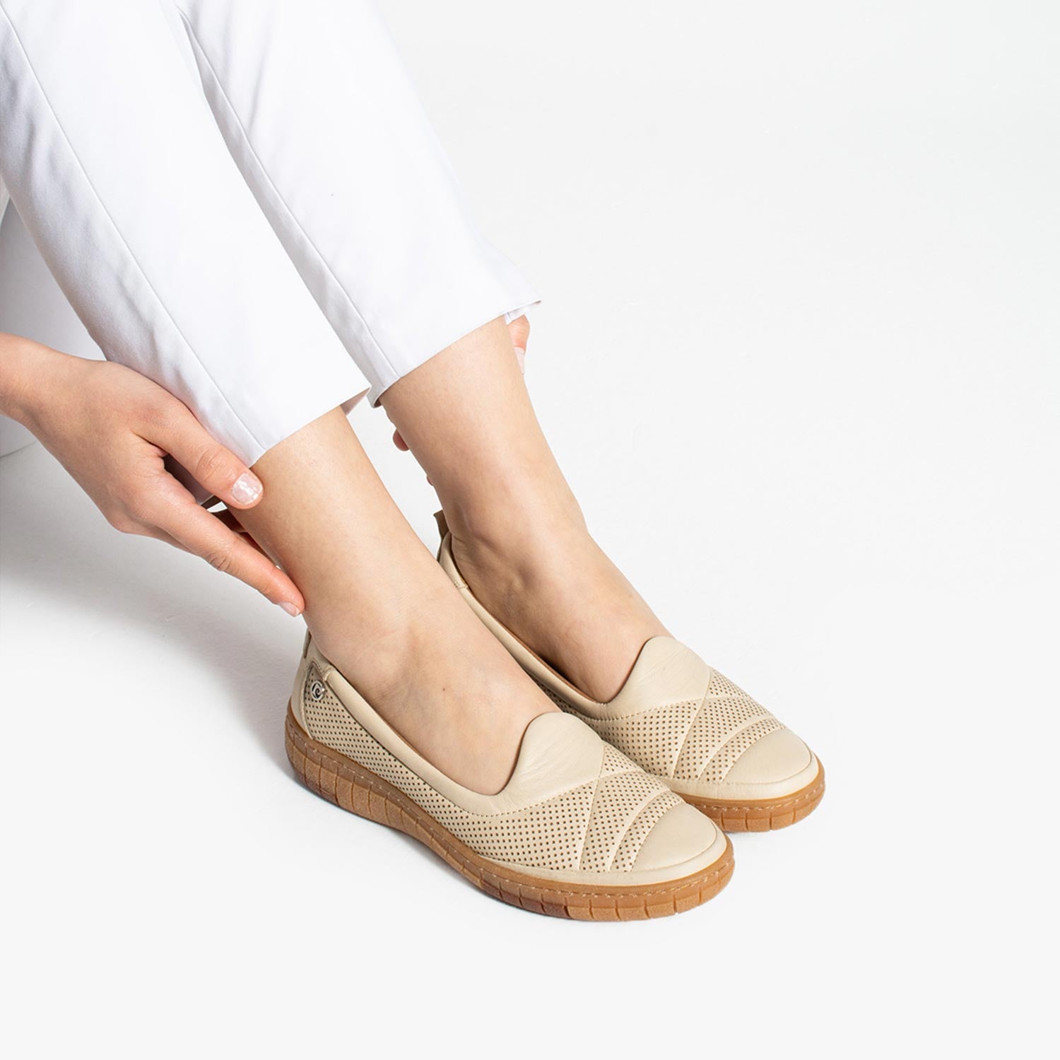 Pierre Cardin Denara Kadın Hakiki Deri Bej Babet