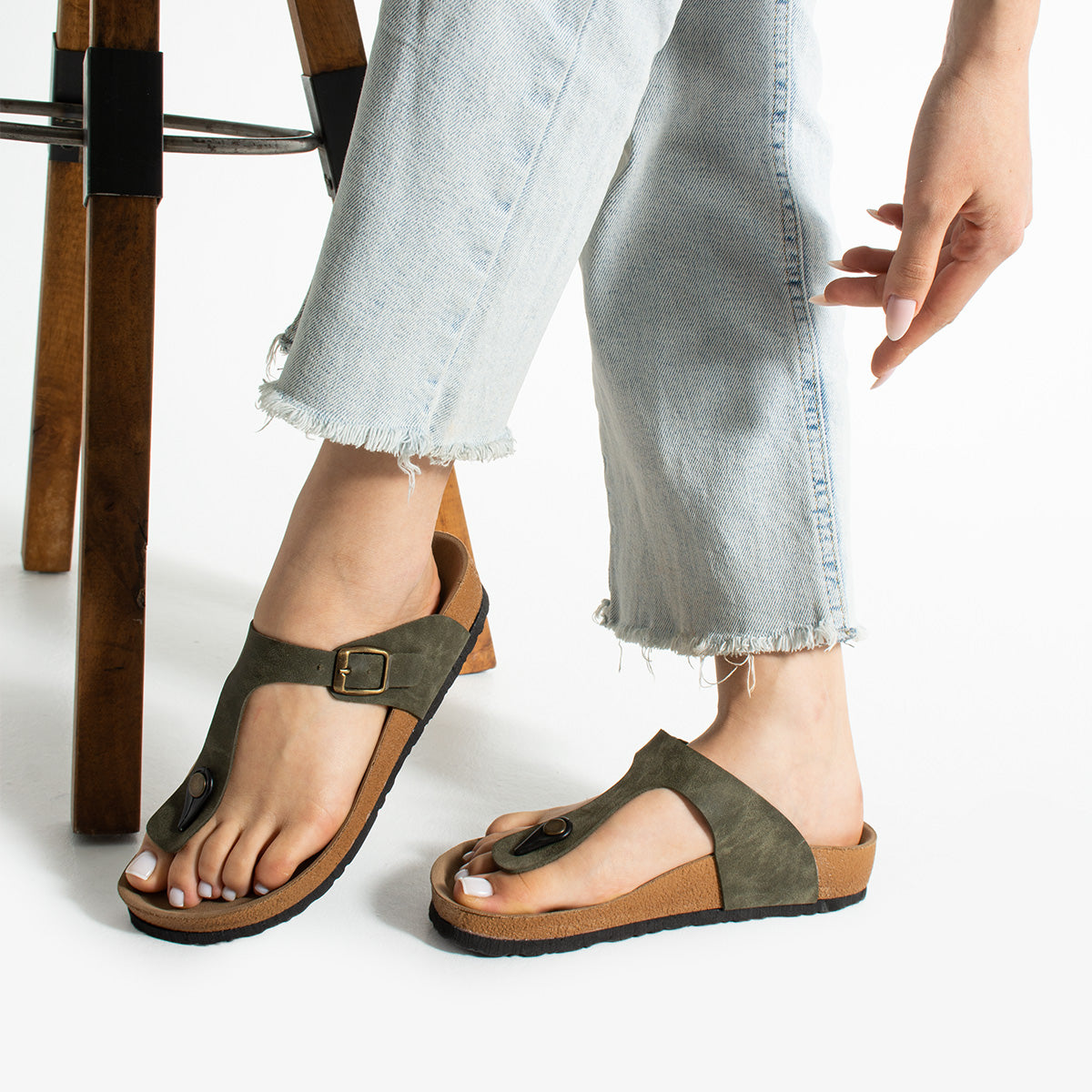 Pierre Cardin Lunar Kadın Haki Parmak Arası Terlik