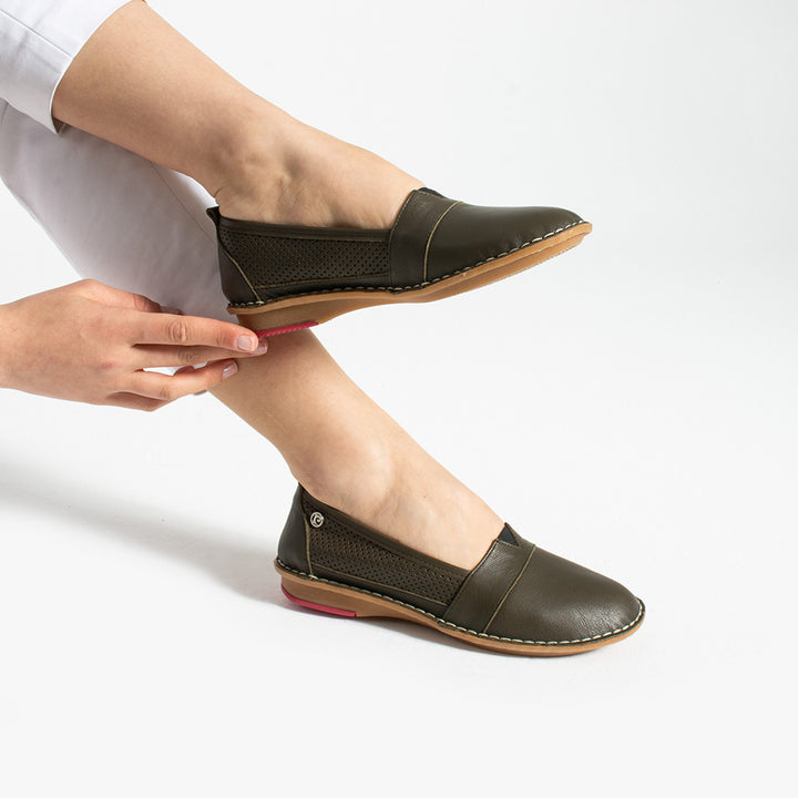 Pierre Cardin Vanna Kadın Hakiki Deri Yeşil Babet