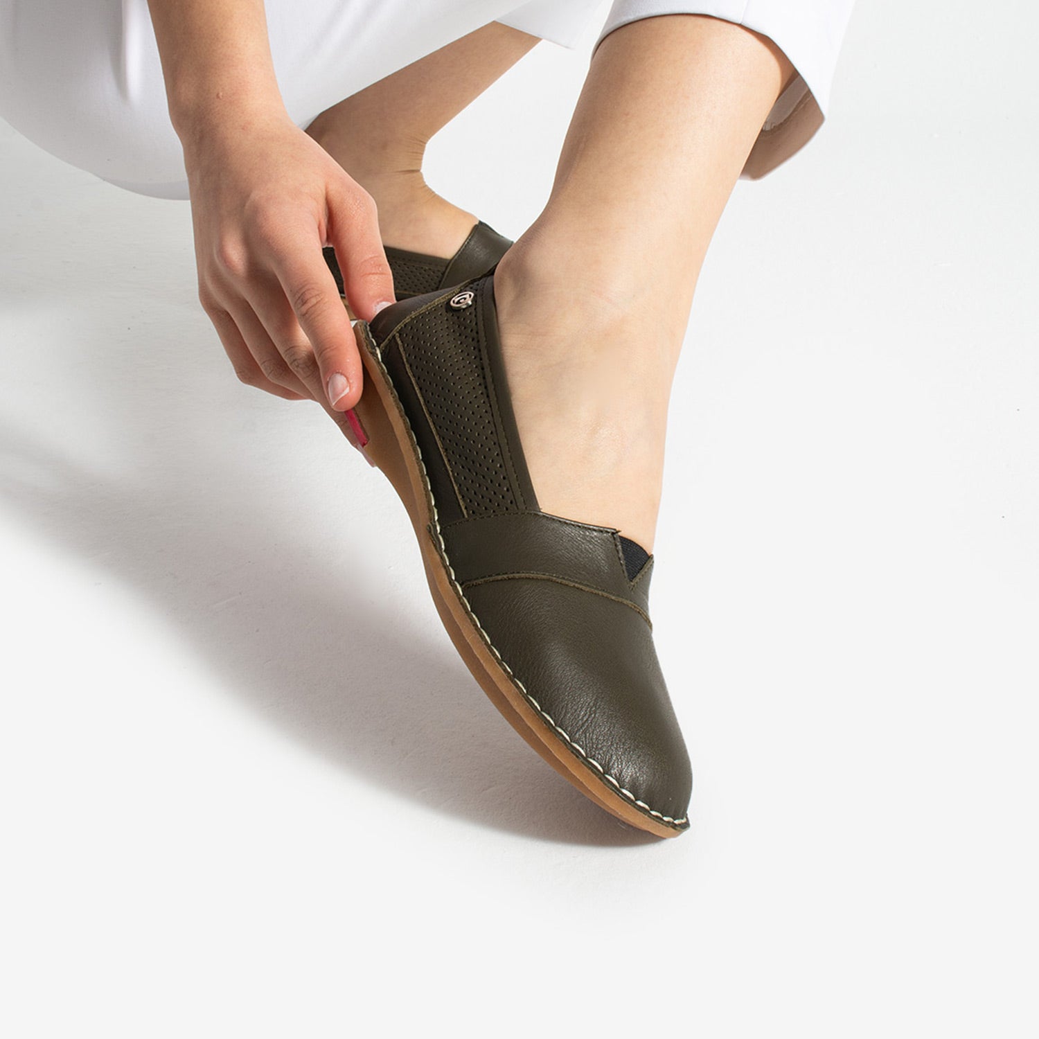 Pierre Cardin Vanna Kadın Hakiki Deri Yeşil Babet