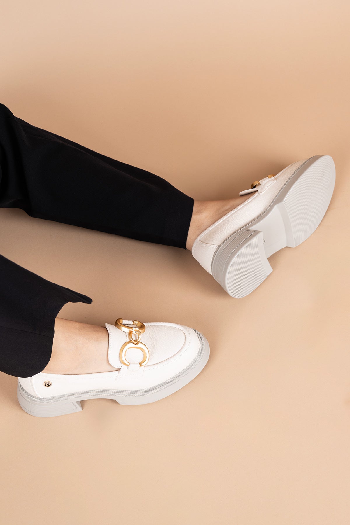 Pierre Cardin Yinda Kadın Tokalı Krem Loafer Ayakkabı PC-52650