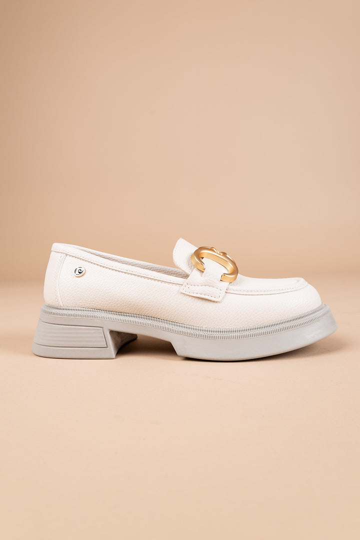 Pierre Cardin Yinda Kadın Tokalı Krem Loafer Ayakkabı PC-52650