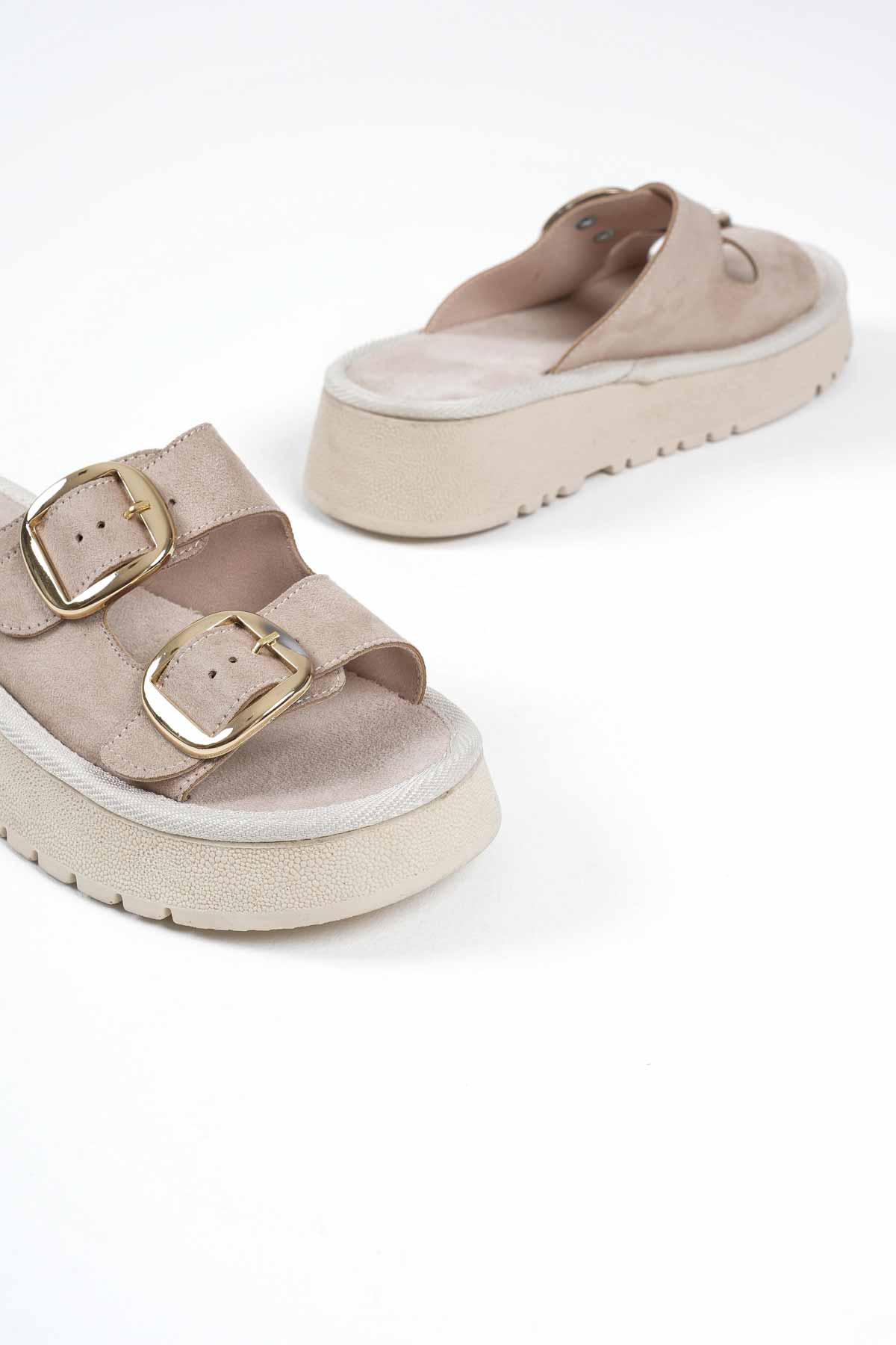 Place Kadın Süet Bej Terlik