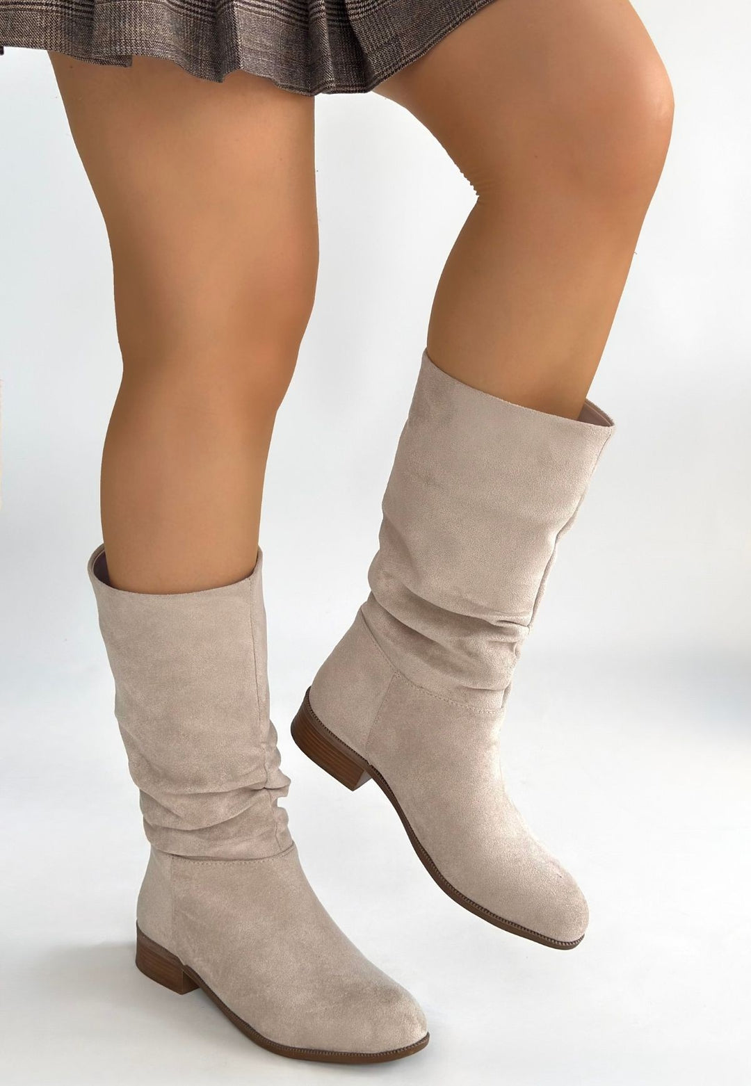 Plod Bej Süet Kadın Çizme