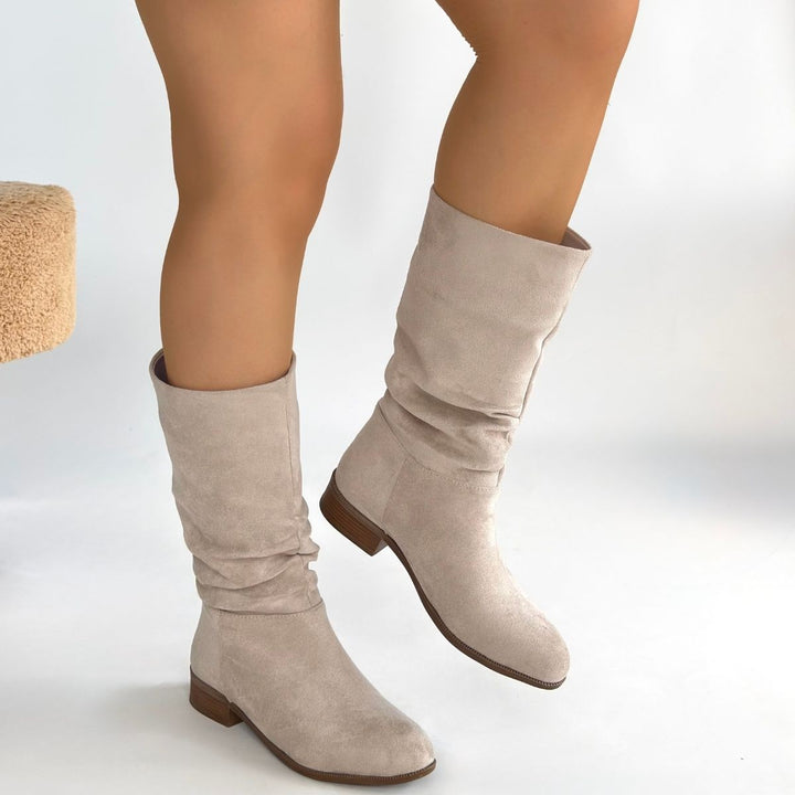 Plod Bej Süet Kadın Çizme