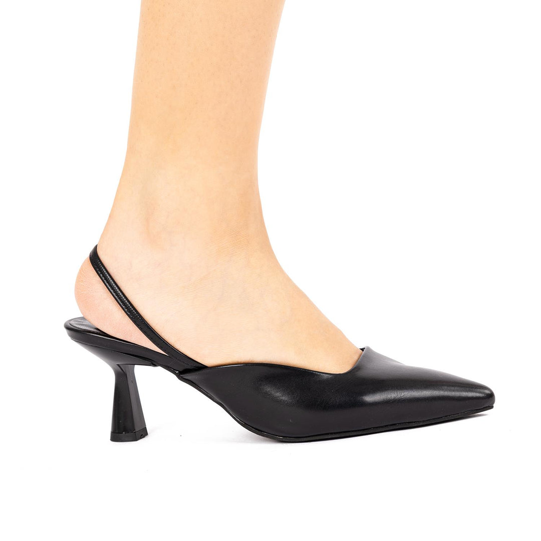 Porter Kadın Stiletto Arkası Açık Siyah Topuklu Ayakkabı