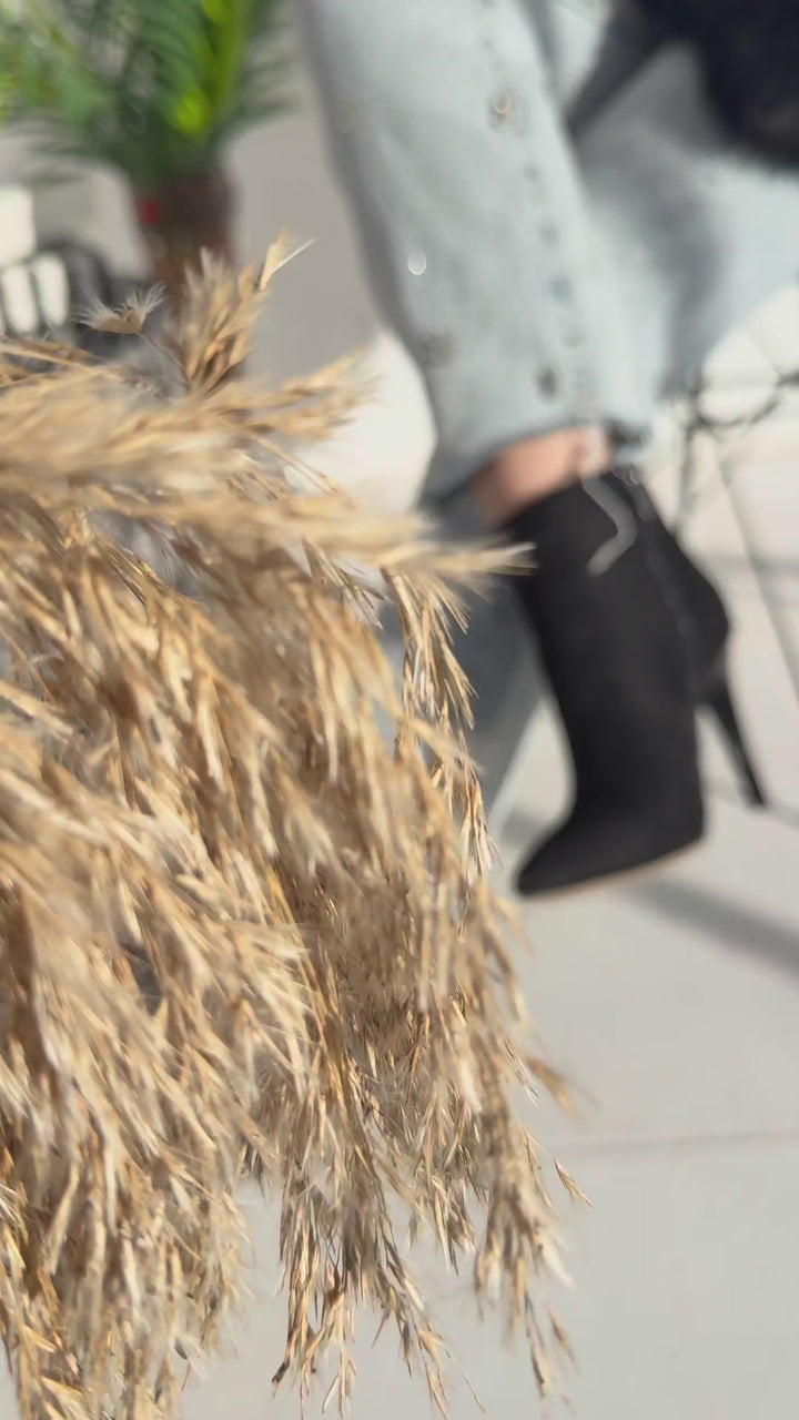 Blan Kadın Zebra Desenli Saten Topuklu Bot