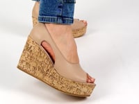 Dupo Kadın Nut Dolgu Topuk Sandalet