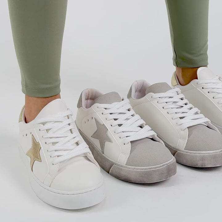Nebo Kadın Terletmeyen Beyaz-Altın Spor Ayakkabı