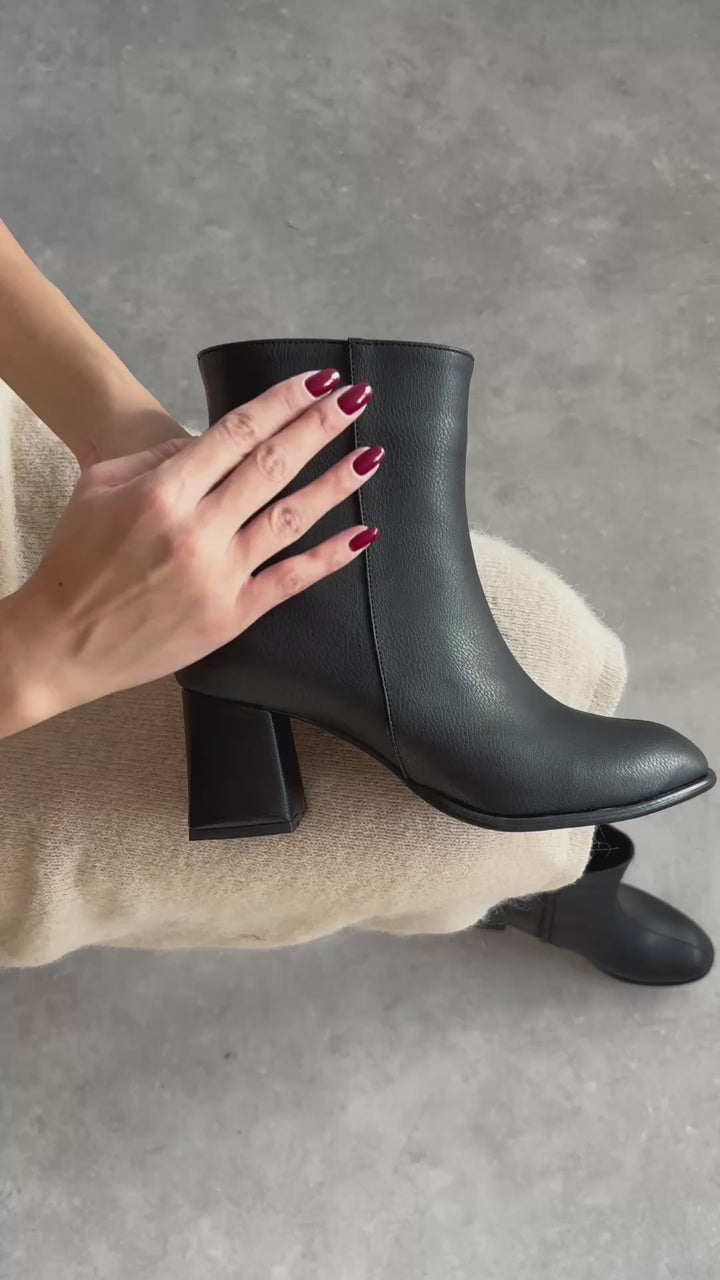 Lucinda Kadın Kışlık Siyah Kalın Topuklu Bot