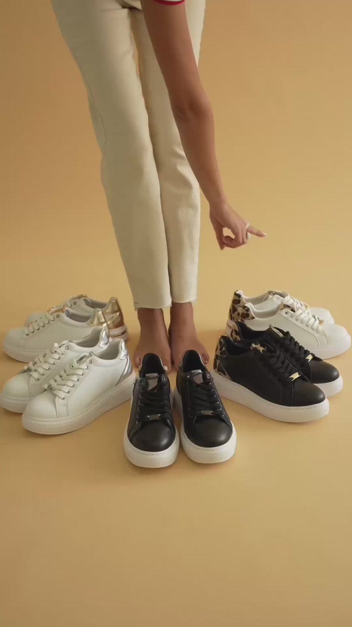 Vega Leopar Detaylı Siyah Kadın Spor Ayakkabı