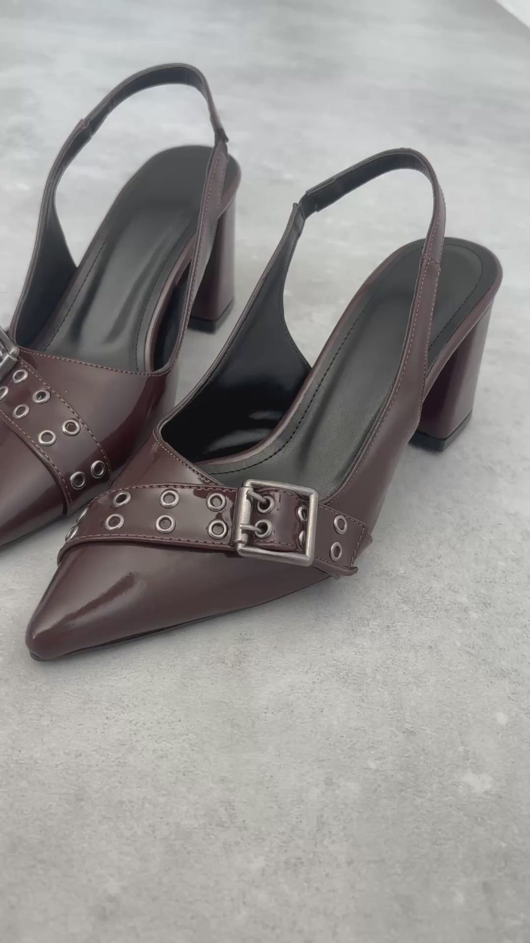 Keira Acı Kahve Rugan Kadın Topuklu Ayakkabı