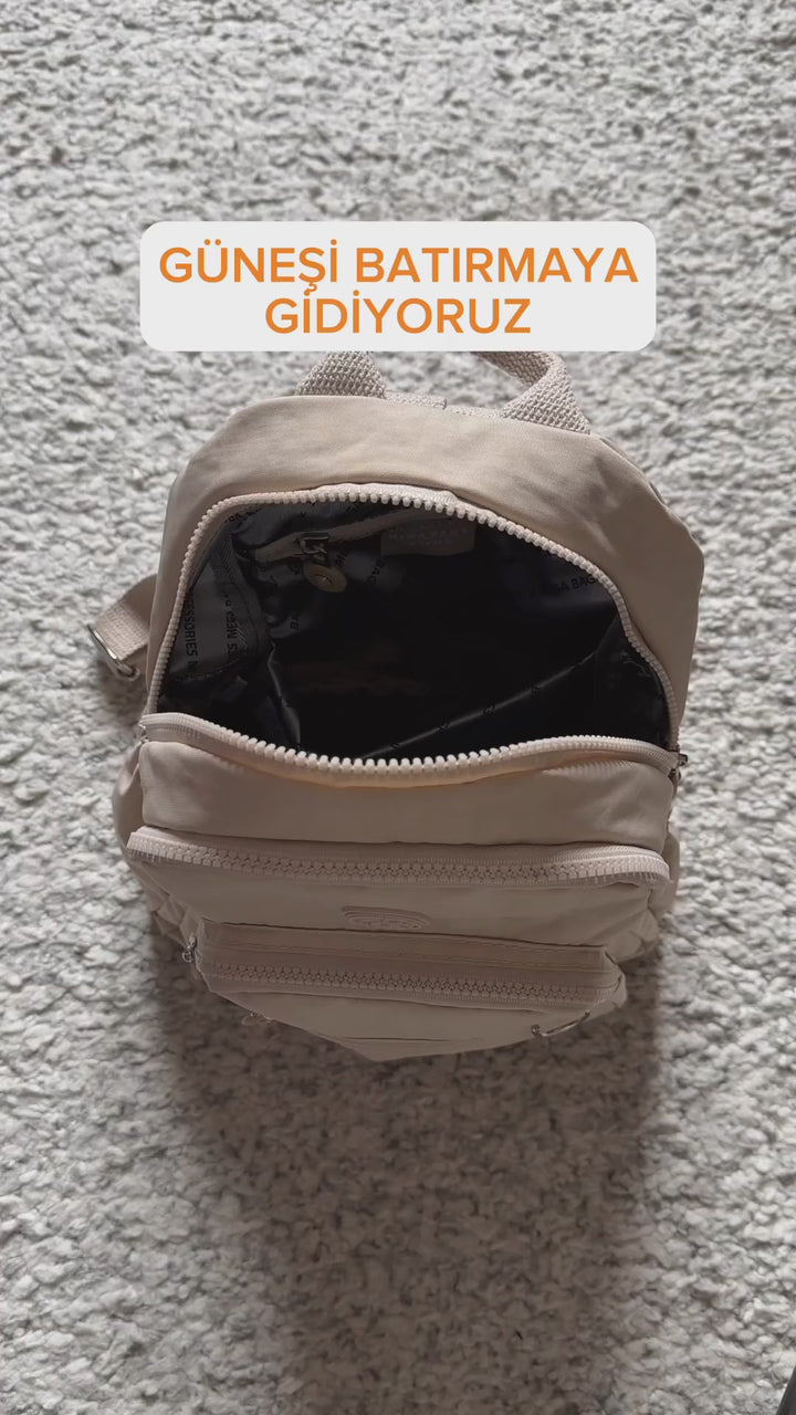 Nevva Krinkıl Kumaş Kadın Sırt Çantası