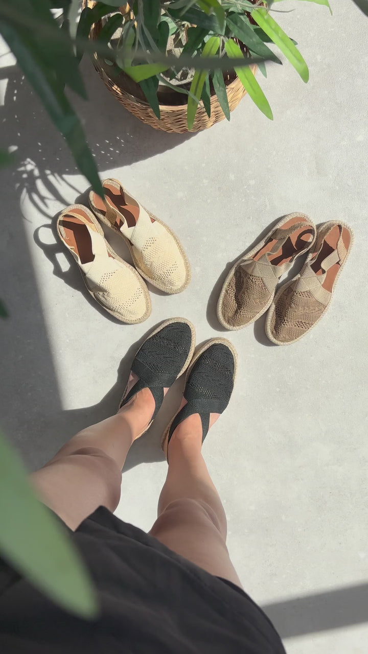 Rosa Kadın Triko Siyah Espadril Ayakkabı